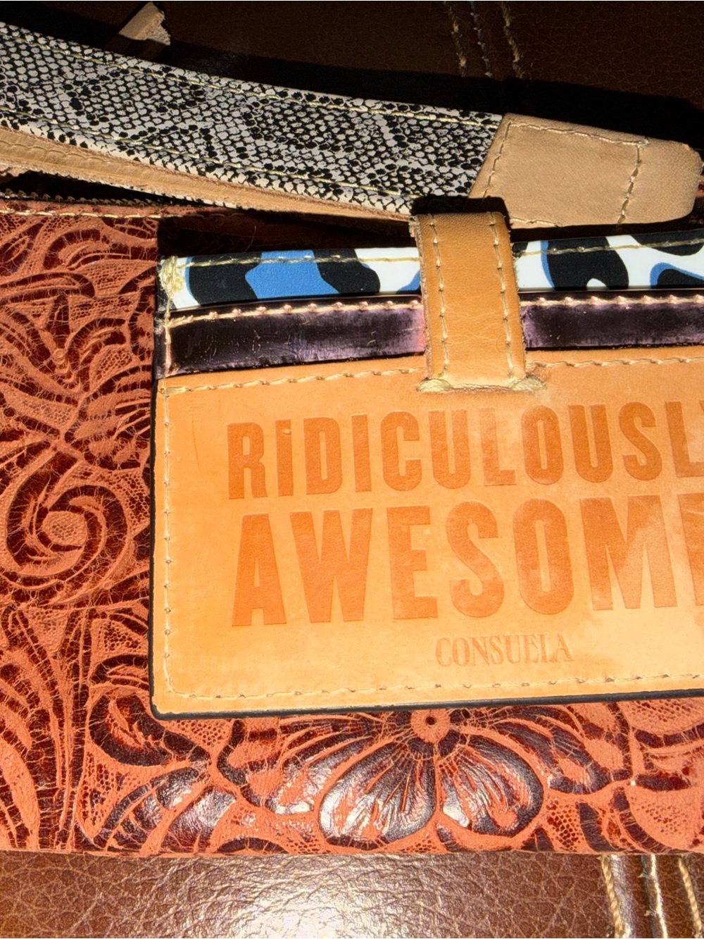 Consuela Sally Combi Tooled Leather Clutch - Picture 5 of 7